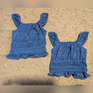 SO Blue Lace Detail Top